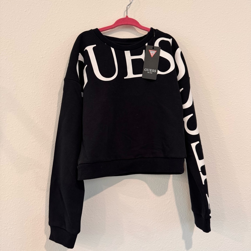 GUESS Black Graphic Long Sleeve Sweatshirt